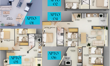Apartamentos de 54 m² en venta en Santa Elena Montería: 2 Habitaciones, 1 baño, excelente ubicación