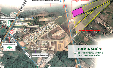 Lotes residenciales en San Miguel Montería: Desde 120 m² en zona de alta valorización y crecimiento garantizado