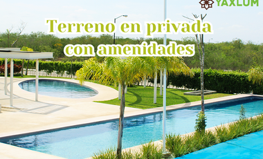 Lote de  metros en venta dentro de privada Yaxlum