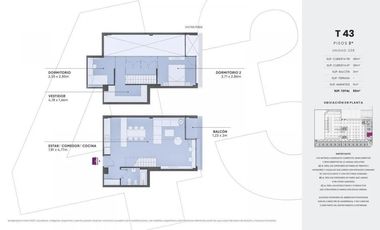 departamento 2 ambientes     office en La Boca