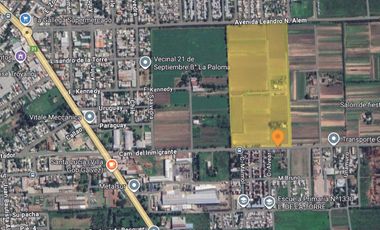 Terreno 12ha o fraccionado, 10 lotes de 1ha aprox, pasos Av. San Martin