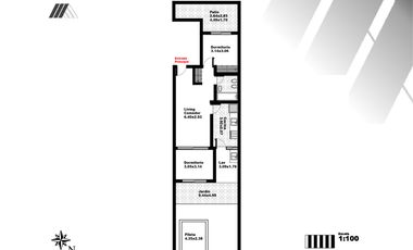 3 ambiente con pileta tipo casa en Nuñez