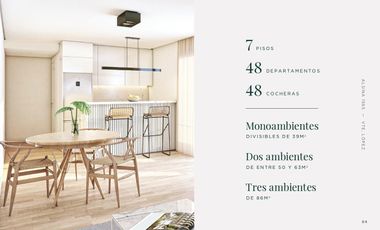 Departamento de 2 ambientes con balcón en venta a estrenar en Vicente Lopez