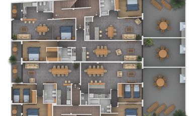 Venta de Departamento 2 ambientes con patio y cochera en Villa Dominico