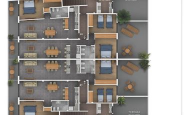 Venta de Departamento 2 ambientes con patio y cochera en Villa Dominico