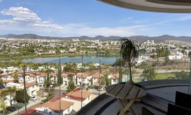 DEPARTAMENTO AMUEBLADO EN RENTA EN JURIQUILLA, QUERETARO, VISTA AL LAGO