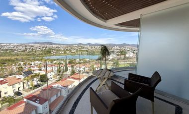 DEPARTAMENTO AMUEBLADO EN RENTA EN JURIQUILLA, QUERETARO, VISTA AL LAGO