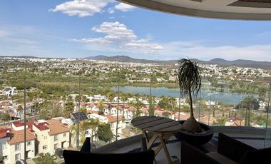 DEPARTAMENTO AMUEBLADO EN RENTA EN JURIQUILLA, QUERETARO, VISTA AL LAGO