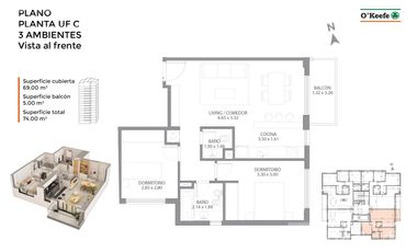 Venta Departamento 3 Ambientes a Estrenar - Terrazas de Quilmes - Vista al Parque