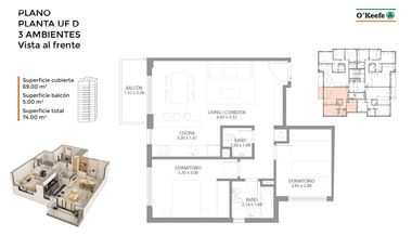 Venta Departamento 3 Ambientes a Estrenar - Terrazas de Quilmes - Vista al Parque