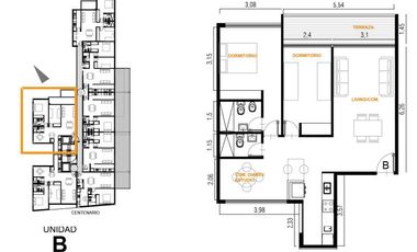 Departamento de pozo en venta de 3 ambientes con cochera San Isidro