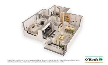 Venta Departamento 3 Ambientes a Estrenar - Terrazas de Quilmes - Vista al Parque