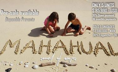 EN VENTA TERRENOS MAHAHUAL, FRENTE AL MAR DE 1.200MTS2