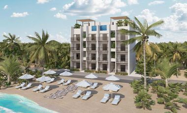 DEPARTAMENTO EN VENTA EN MAHAHUAL DE 1 RECAMARA CON VISTA AL MAR CARIBE