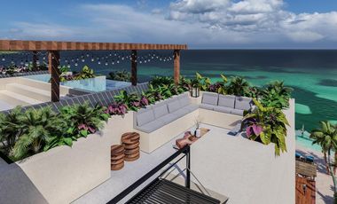 DEPARTAMENTO EN VENTA EN MAHAHUAL DE 1 RECAMARA CON VISTA AL MAR CARIBE