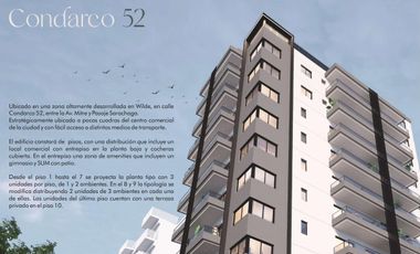 Departamento wilde dos ambientes en venta nuevo proyecto en pozo