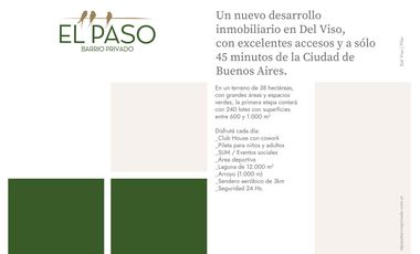 Venta Lotes de 600 mts El Paso Barrio Privado