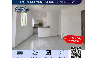 SE ARRIENDA  APARTAMENTO EN BARRIO MONTEVERDE DE MONTERIA