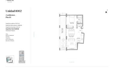 Venta departamento 2 ambientes en Olivos en pozo