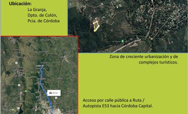 Venta de Terreno en La Granja, Departamento de Colón, Provincia de Córdoba