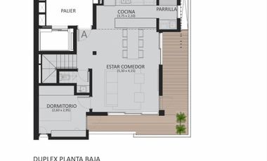 Duplex con terraza privada 4 Ambientes