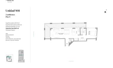 Venta departamento 2 ambientes en Olivos en pozo