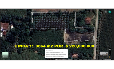 9664 m2 CABUYAL FINCA AGRICOLA PRODUCTIVA AGUA ABUNDANTE  2 FINCAS