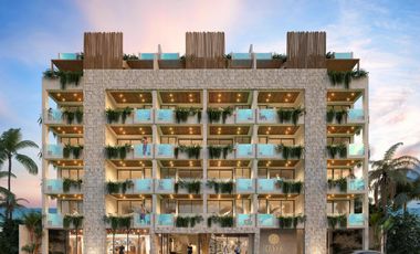 En venta departamento exclusivo tipo estudio en Mahahual beach front con piscina vista al mar