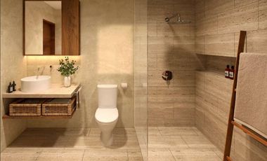 En venta departamento exclusivo tipo estudio en Mahahual beach front con piscina vista al mar