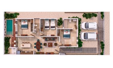 Casa de 1 piso, 3 recamaras en privada en Chelem Yucatan  Preventa diciembre 2027