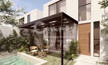 Casa de 2 pisos, 3 recamaras en privada en Conkal Yucatan  Preventa diciembre 2027