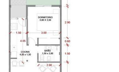 PH 2 ambientes con patio en  La Lucila del Mar con vista al mar