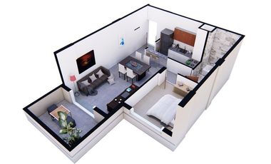 General San Martin  Departamento - 3 AMBIENTES  Con Balcon y Cochera PISO 3  G -