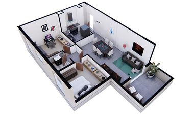 General San Martin  Departamento - 3 AMBIENTES  Con Balcon y Cochera PISO 3  G -