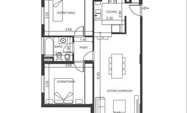 General San Martin  Departamento - 3 AMBIENTES  Con Balcon y Cochera PISO 3  G -