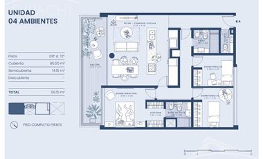 4 AMBIENTES EN POZO CON BALCÓN AL FRENTE