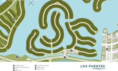Lote a la laguna en venta en Los Puentes, Nordelta.