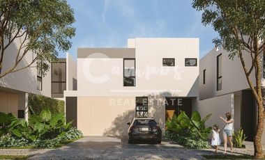 Casa de 2 piso, 4 recamaras en privada en Cholul Yucatan  Preventa abril 2026