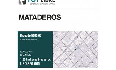 Terreno en Venta Apto desarrollo - 1800 m2 vendibles - Mataderos