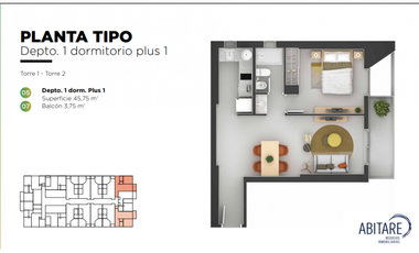 VENDO DEPARTAMENTO DE 1 DORMITORIO EN POCITO SOCIAL LIFE - PROACO