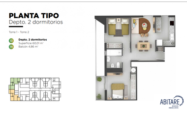 VENDO DEPARTAMENTO DE 2 DORMITORIOS EN POCITO SOCIAL LIFE - PROACO