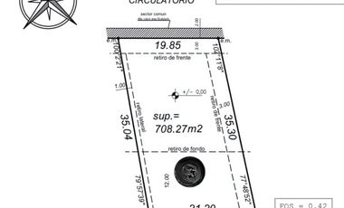 Lote en venta, 708m2, en Los Cardos, Pilar, GBA Norte