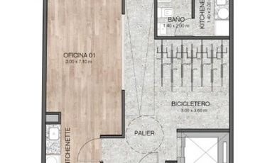 Oficina en planta baja con Patio Rosario centro