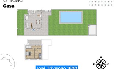 Venta casa de 2 dormitorio con gran pileta en Ricardone.
