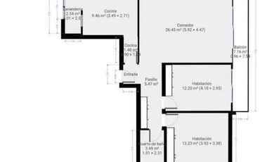 DEPARTAMENTO VENTA VICENTE LOPEZ 3 AMBIENTES BALCON