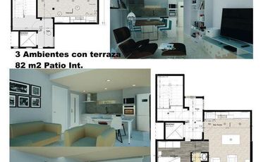 Departamento monoambiente con cochera y pileta