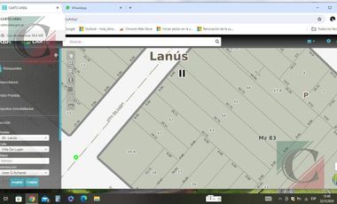 Terreno 8,66 x 62,75 mts  Lanús Este