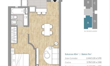 Venta departamento un dormitorio en construccion