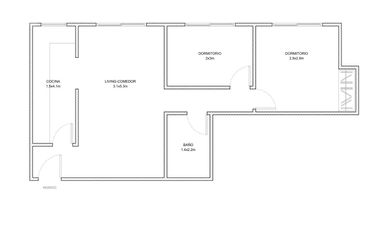 Venta departamento luminoso 2 Ambientes y habitación escritorio Olivos