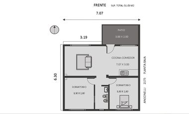 DEPARTAMENTO DE 3 AMBIENTES EN ALQUILER - BURZACO